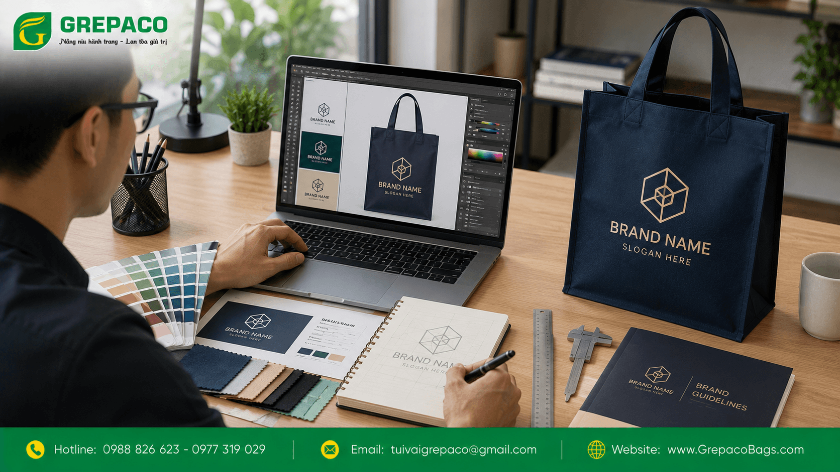 Thiết kế logo trên túi vải không dệt