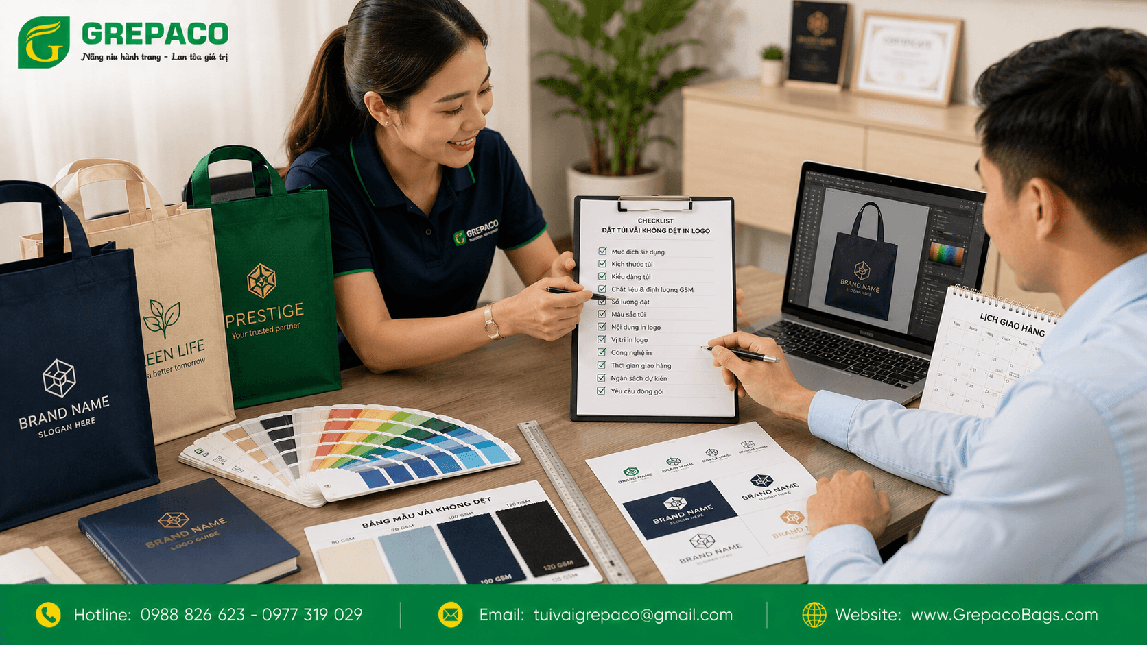 Checklist đặt túi vải không dệt in logo